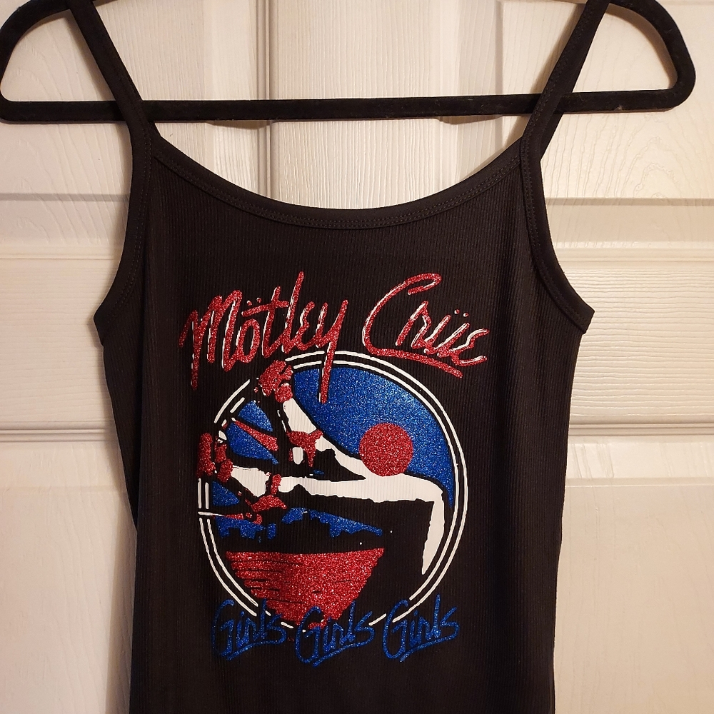 Motley Crue tank top ribbed 3 different colors of hand pressed vinyl. Motley C… - Picture 2 of 4